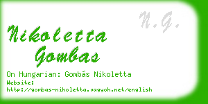 nikoletta gombas business card